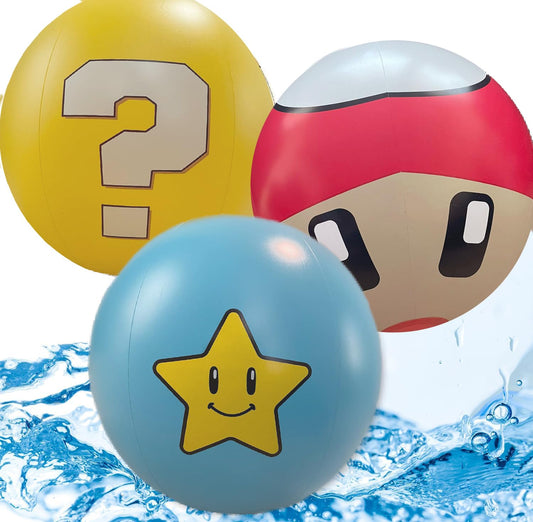 13.5” Set of 3 Fun Indoor and Outdoor Balls - Can Use for Play/Room Decor/Party Decor/Pool Inflatable Water Toys - Medium
