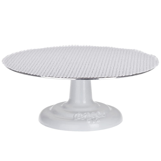 Ateco Cast Iron and Non-Slip Pad Cake Stand, 12 inch, White