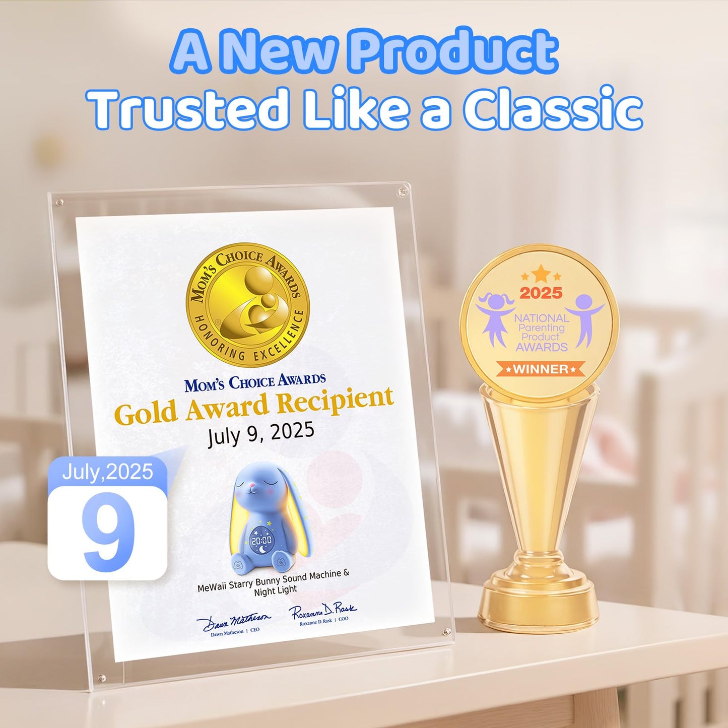 2025 Mom's Choice Awards | White Noise Sound Machine Baby with Night Light, Cry Detection,100 Soothing Sounds, App Control, 150% Battery Life, 50% Faster Sleep, Newborn Essentials
