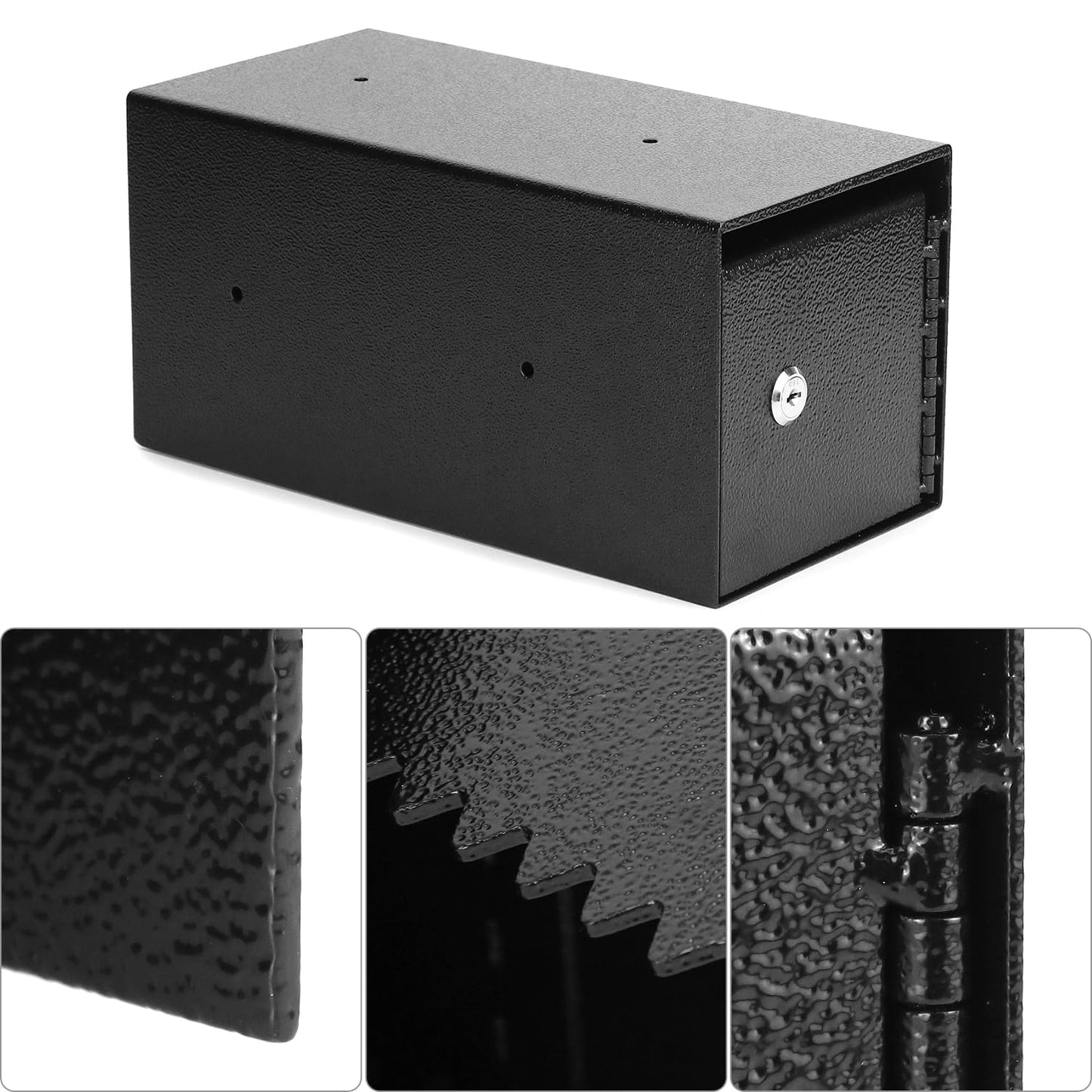 QWORK Heavy-Duty Key Lock Depository Drop Safe Lock Box with Anti-Theft Slot for Cash,Key, Receipts, Document Storage - for Small Businesses, Retail