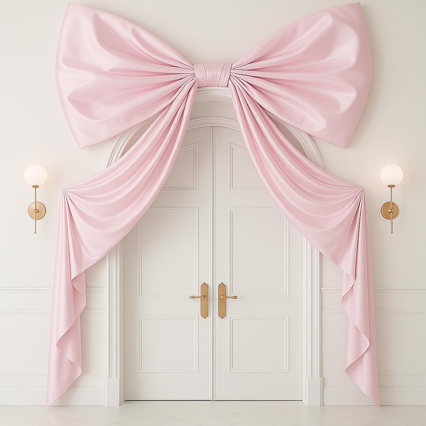 GUDELAK 95 x 70 Inches Extra Large Bow Themed Party Decorations Giant Pink Bow Decor Satin Ribbon, Contains Felt Big Pink Wall Decor Girl Coquette Birthday Decorations Bachelorette Bridal Supplies