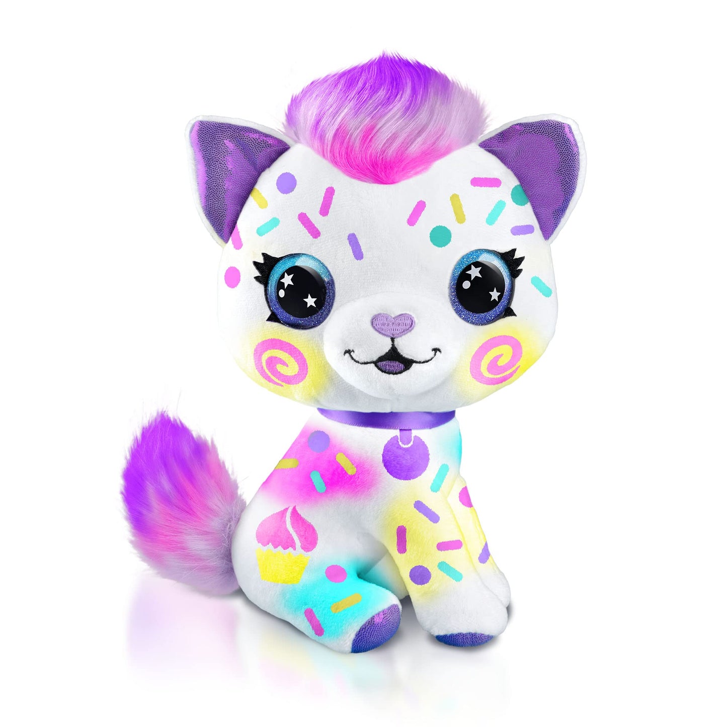 Canal Toys Personalize Airbrush Plush Large Kitty! Decorate, wash, Repeat! Customize Your own Spray Art Plush with Markers, Battery Powered Airbrush and 100+ Stencils. Ages 6+