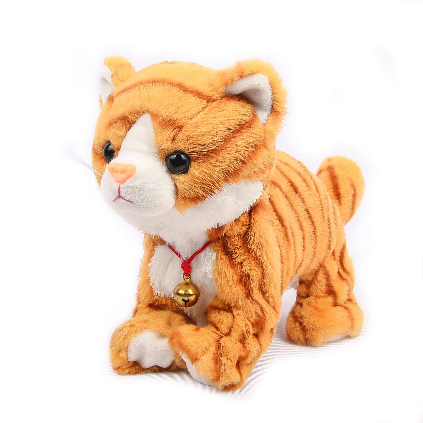 Smalody Plush Cat Walking Pet Sound Control Electronic Cat Interactive Toys Electronic Pets Robot Cat Stand Walk Electronic Toys Best Gift for Kids Children(Yellow)