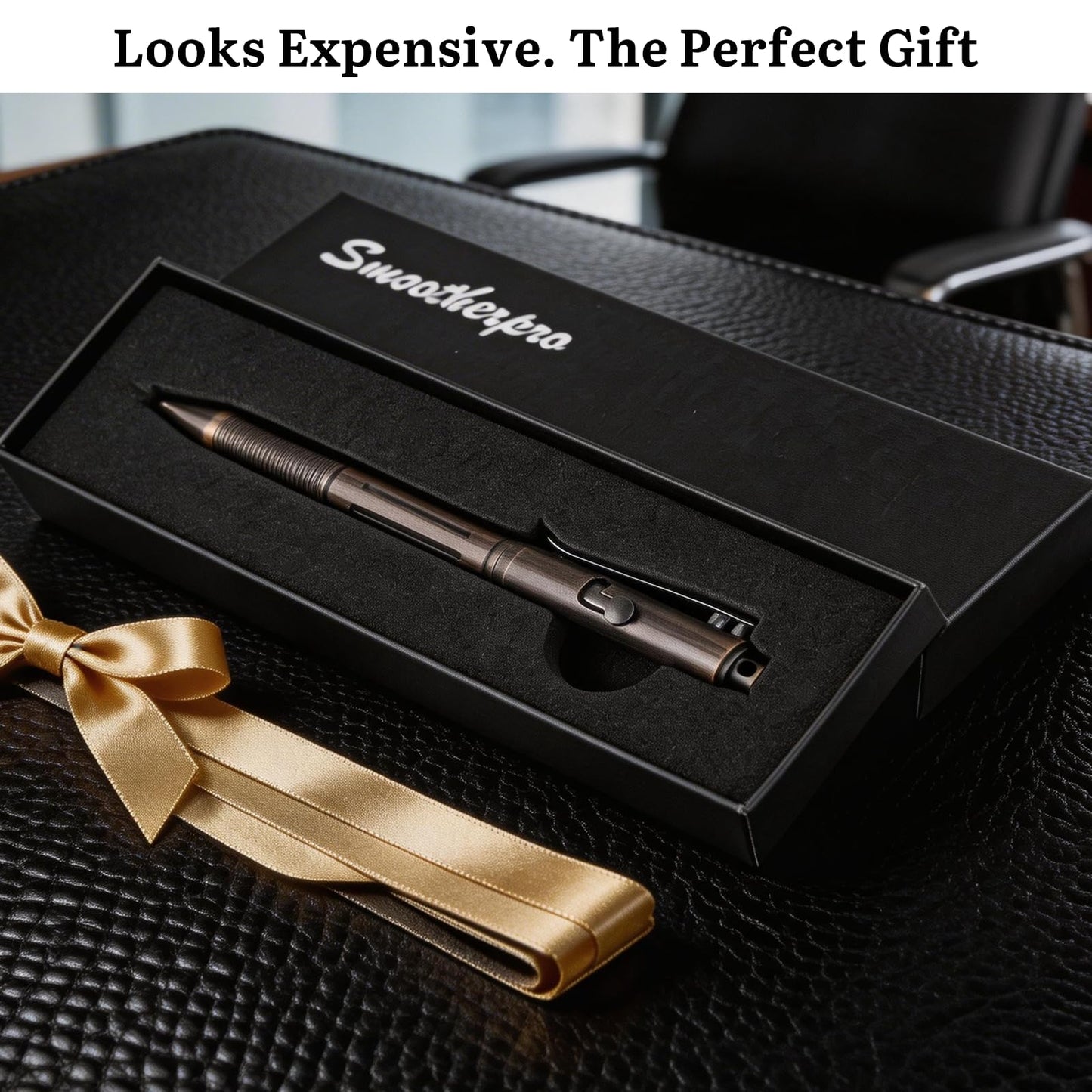 SMOOTHERPRO Titanium Bolt Action Pen Compatible with Pilot G2 Refill Stainless Steel Pocket Clip for EDC Signature Business Writing Journaling Stone Wash Black(RG341)