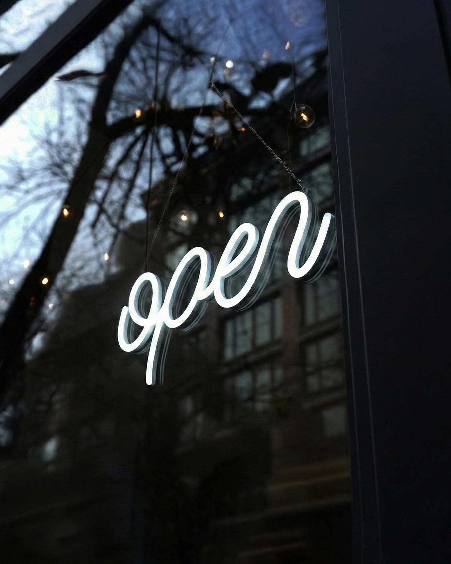 HiNeon LED Neon Open Sign for Business 15x7in w/ON/OFF Switch, Bright Lighted Open Sign for Window, Light Up Open Signs for Shop Cafe Salon Boutique Bar (White)