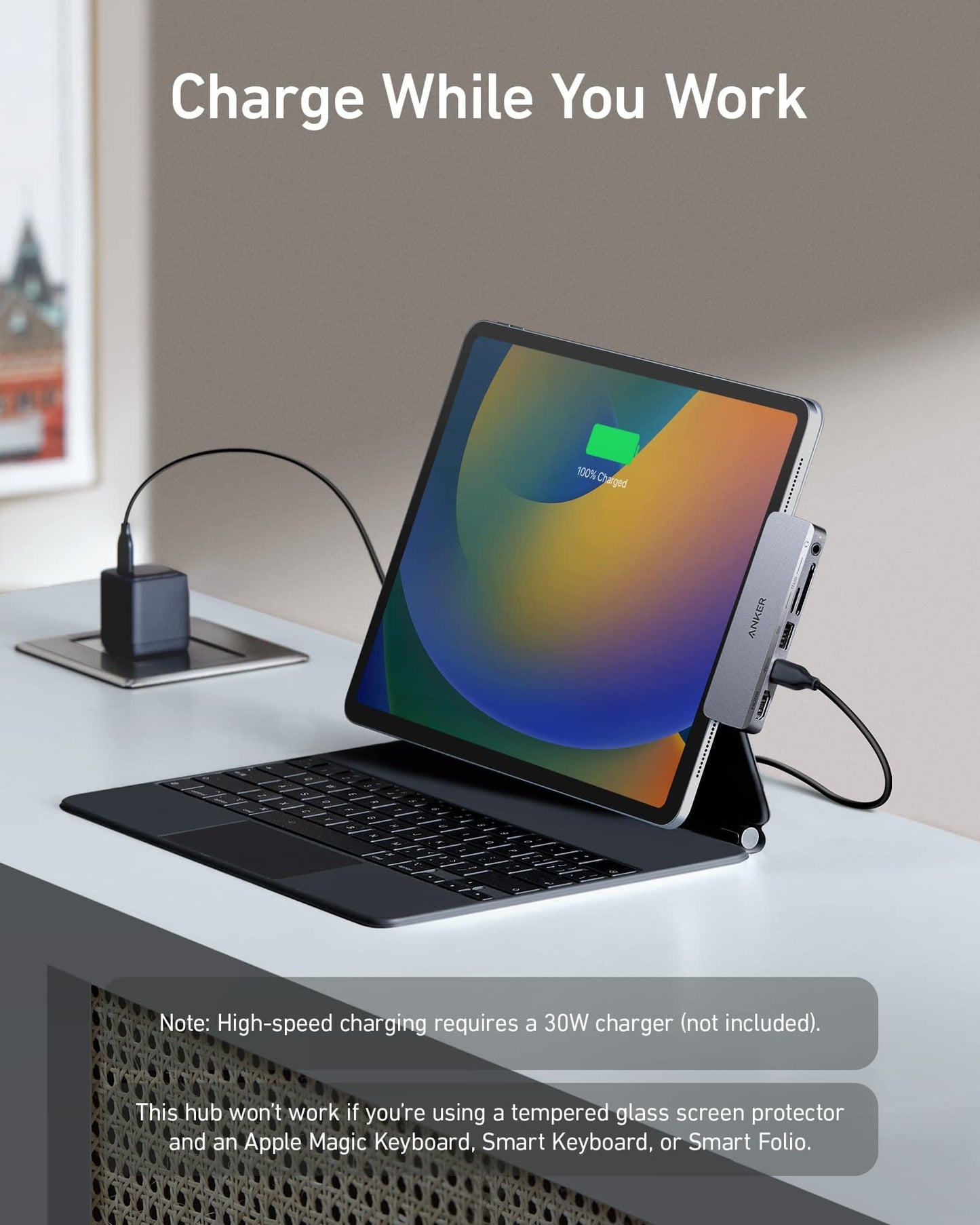 Anker USB C Hub for USB-C iPad, 541 USB-C Hub (6-in-1) with 4K HDMI Port, Multi-Function USB-C Port, SD and microSD Card Slots, for iPad Pro 5th Gen / iPad Air 5th Gen / iPad Mini 6th and Later (Gray)