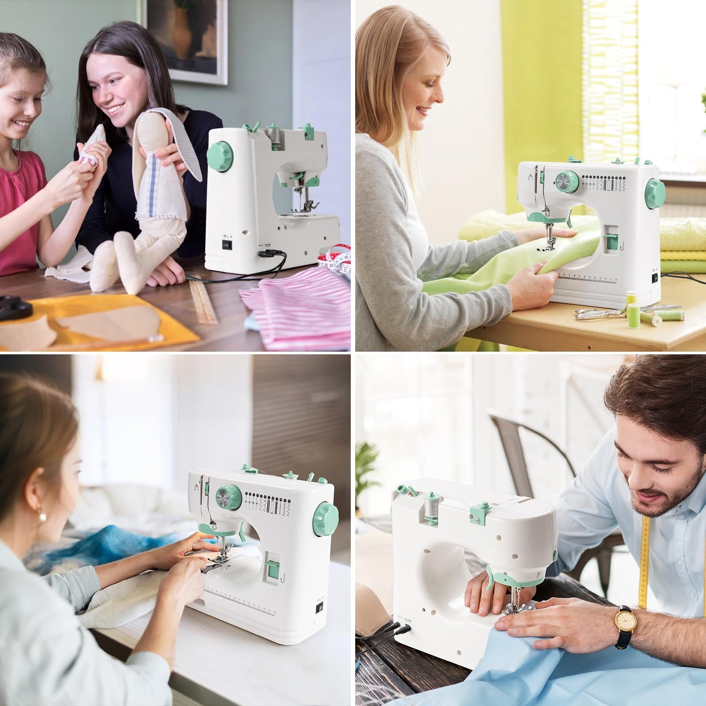 Uwyriwooq Sewing Machine for Beginners, Mini Sewing Machine with Sewing Kits, Electric Portable Sewing Machine with Full Featured, Built-in 12 Stitches, Twin Needle