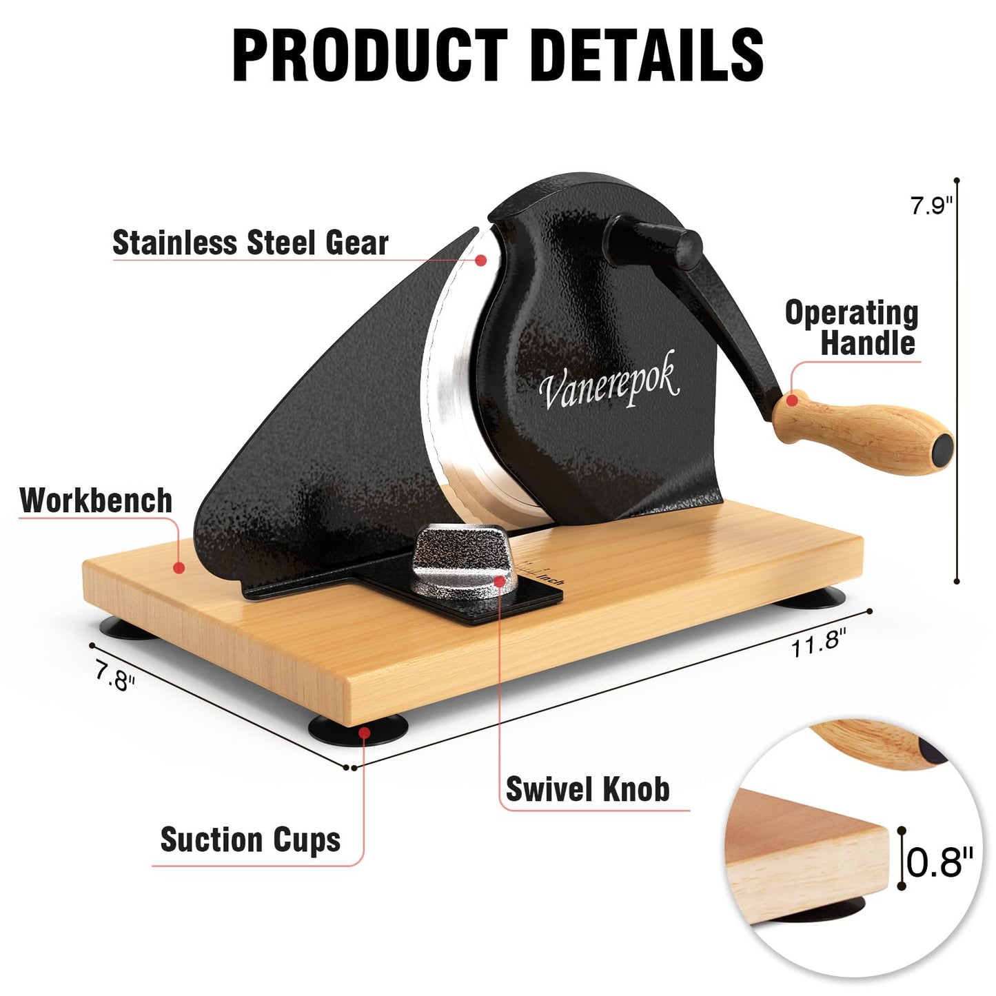 vanerepok Manual Bread Slicer for Homemade Sourdough Bread Versatile Hand Crank Bread Slicer for Sourdough Crusty Bread Etc Stainless Steel Slicers Adjustable Width for Homemade & Commercial Use