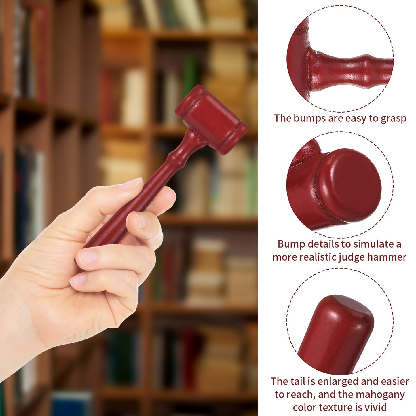 Chivertion 96 Pcs Mini/Large Wooden Judge Gavel Prop for Kids Student Adult Durable Toy Gavels Hammer Mallet Justice Law School Gift for Moot Courtroom Auction Sale Mock Trial(4.33''x1.38''x0.79'')