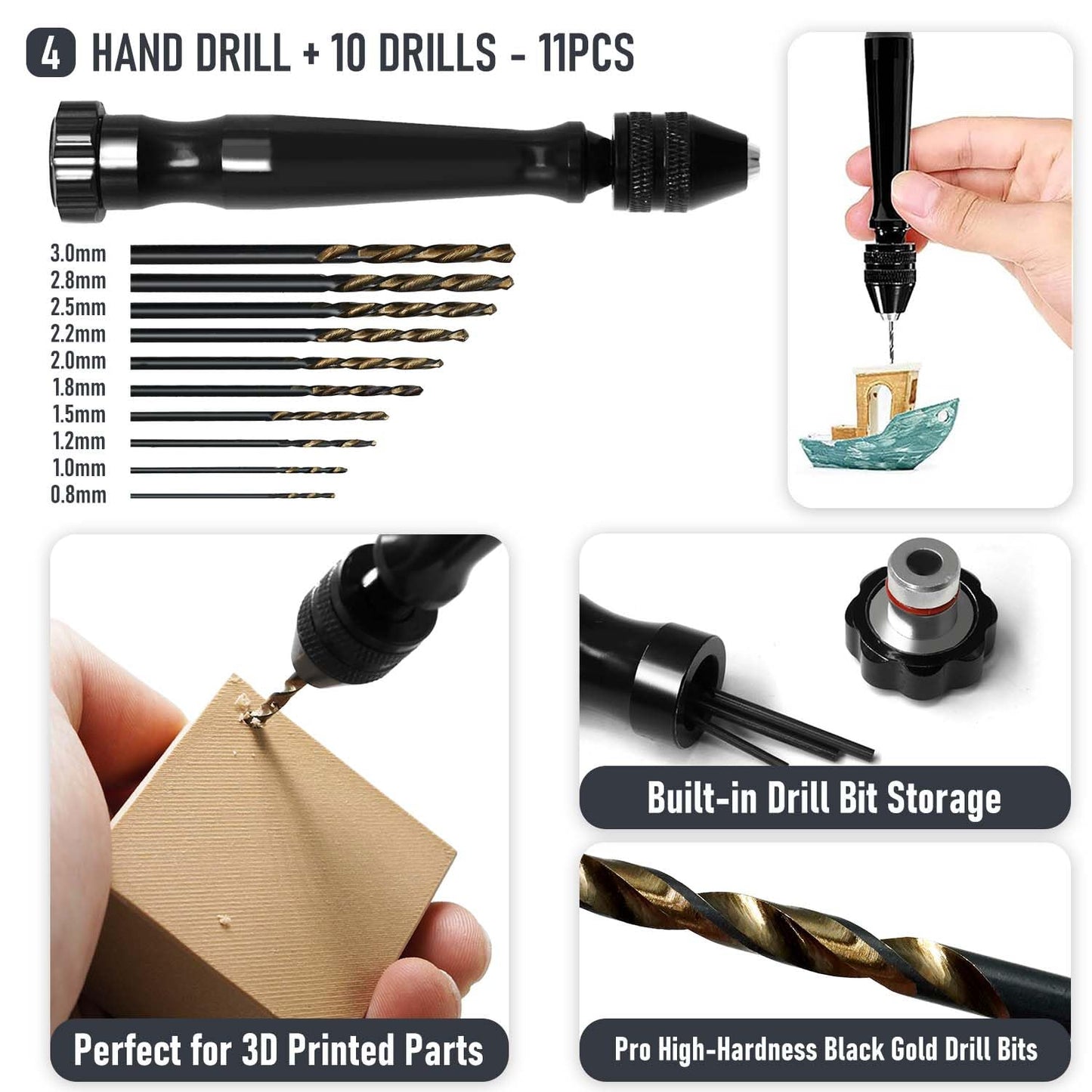 3D Printer Tool Kit Essential 3D Printer Tools for Removing, Smoothing, Finishing, Deburring, Craving, Drilling 3D Printer Accessories for Bambu Lab, Ender3-Measuring Tool Kit-Beginner