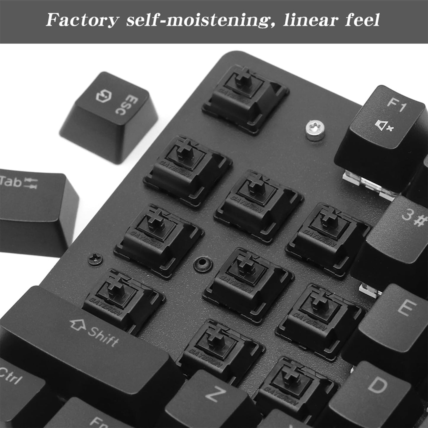 Gateron Oil King V2 Pre Lubed 5pin Linear Switches for Mechanical Keyboard (90PCS, Oil King)