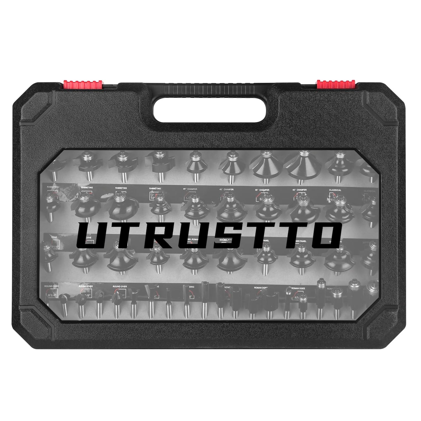 UTRUSTTO Router Bits 1/4 Inch Shank 50 Pieces, Tungsten Carbide 1/4" Router Bit Set, for Professional and Beginners Carpenter