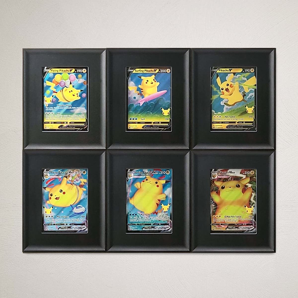 BCW Interlocking Card Frames - Black | Interlocking Frames Ideal for Collectibles, Trading Cards, and Memorabilia | Wall Display Frame (Standard Cards - 6 Pack)