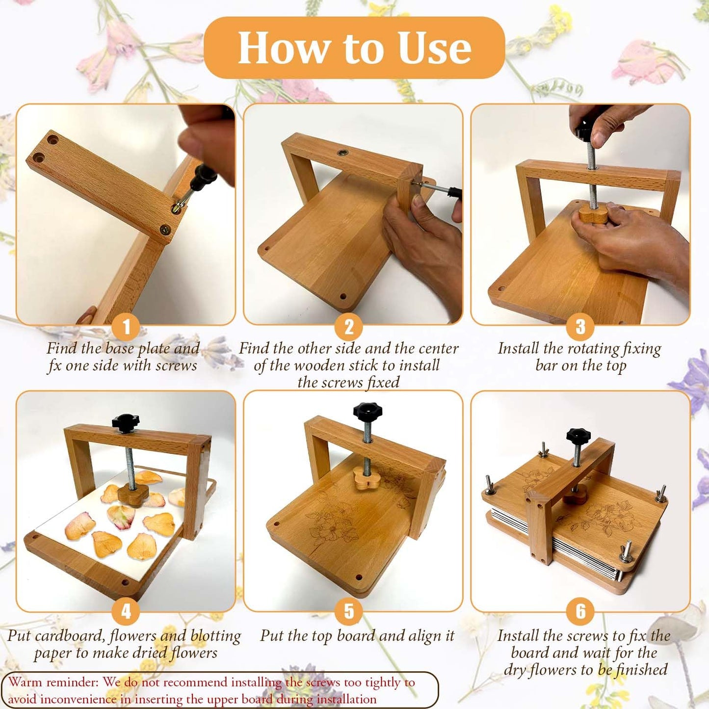 Gkesgm Large Flower Press Kit - 6 Layers 11" x7" Even Pressure for DIY Arts, Pressing for Adults, Dried Plant Preservation for Craft Lover,ZFO-002