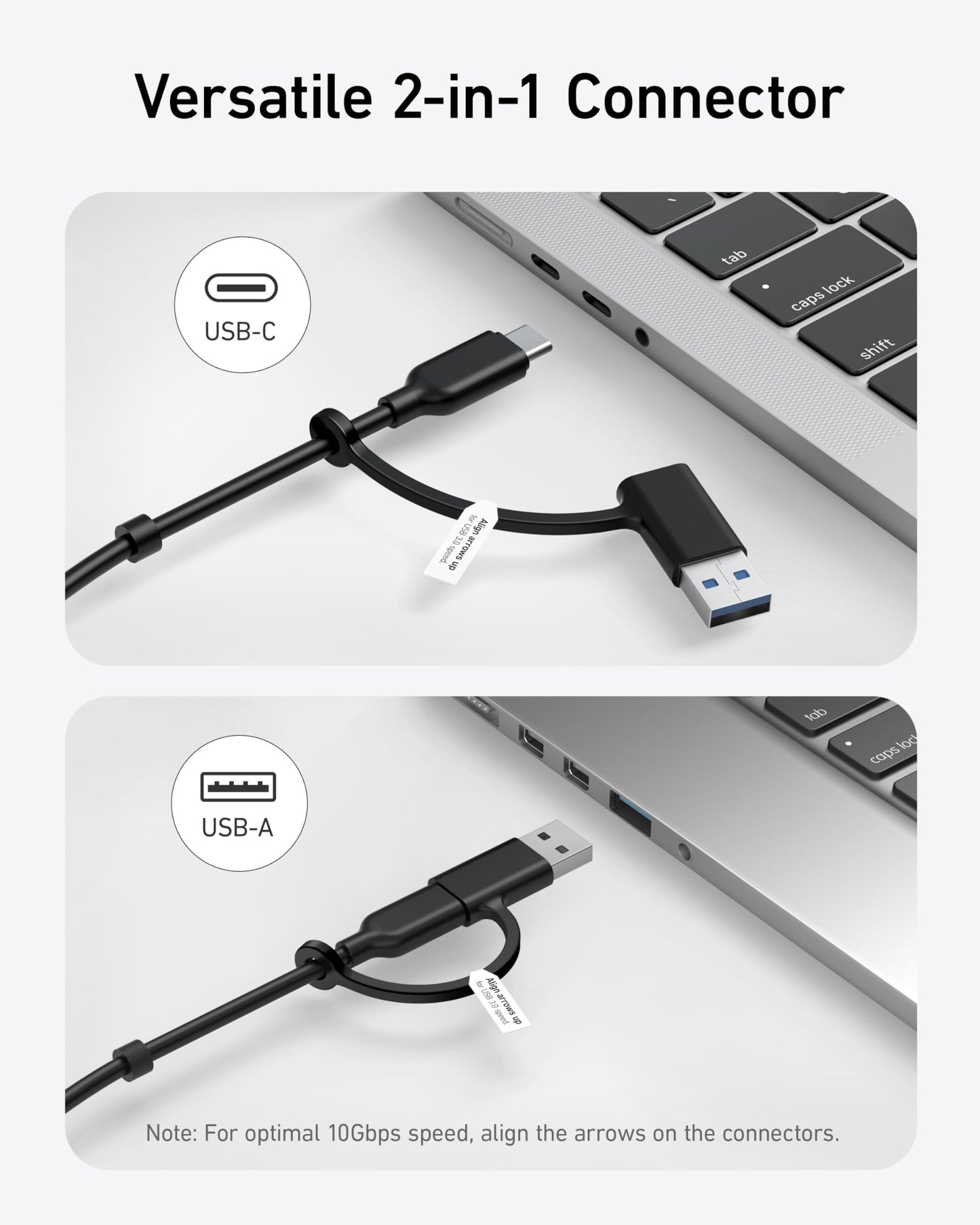 Anker USB-C Hub,11-in-1 10Gbps Data Hub with 4 USB-A and 4 USB-C Ports, 100W USB-C PD-IN, Card Reader, 2-in-1 USB Connector, For USB-A and USB-C Laptop, MacBook, iPad and More (65W Adapter Included)