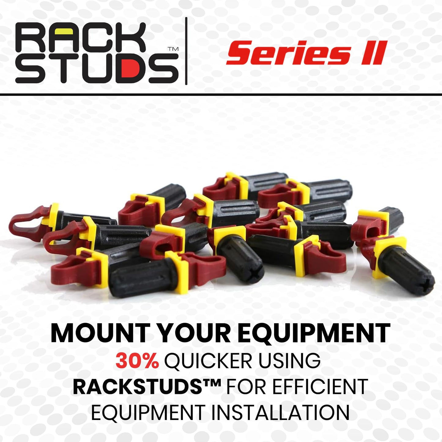 Rackstuds R100 II - Server Rack Screws for 19" Rails, Perfect Cage Nut Replacement, Rack Nuts - Red, 100-Pack, 2.22mm/0.086"