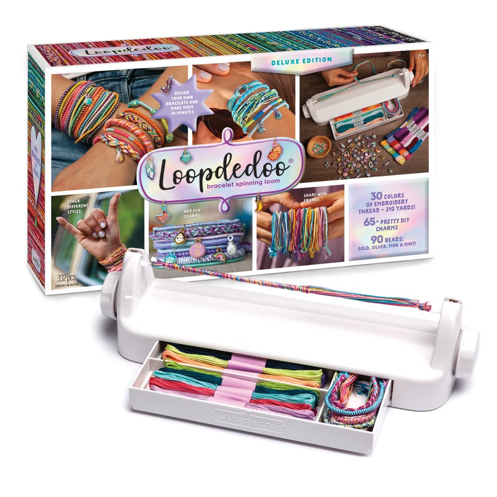 Loopdedoo Deluxe DIY Friendship Bracelet Maker Kit - Make Bracelets in Minutes for Birthdays and Friendship Gifts - Award Winning Crafts Kit for Kids Aged 8+