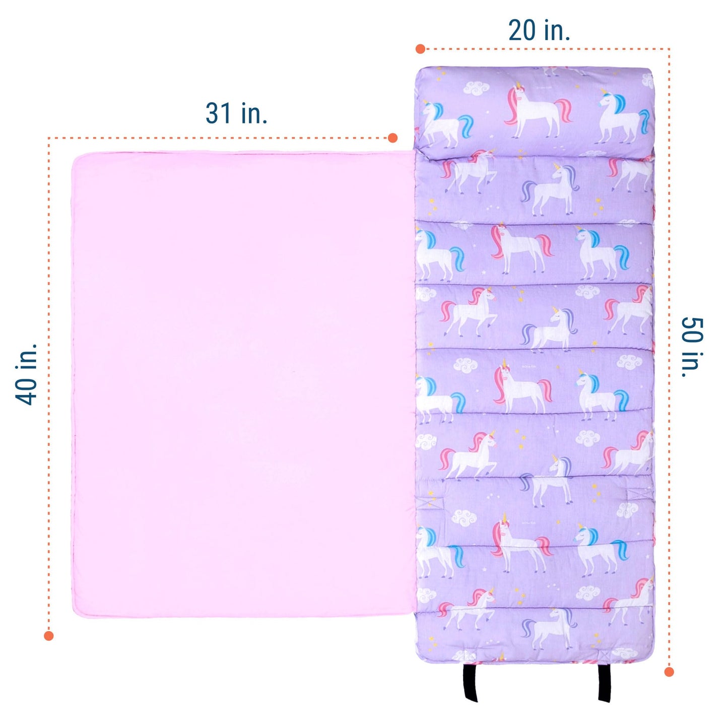 Wildkin Kids Original Nap Mat – Cozy Kids Sleep Mat with Pillow, Ideal for School & Travel - Unicorn