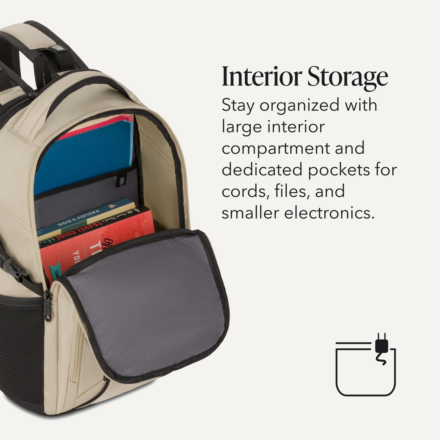 SwissGear 1900 Mini ScanSmart 16-Inch Backpack, Fits Up to 13-Inch Laptop, RFID Protection & ScanSmart TSA-Friendly Compartment, Oatmeal