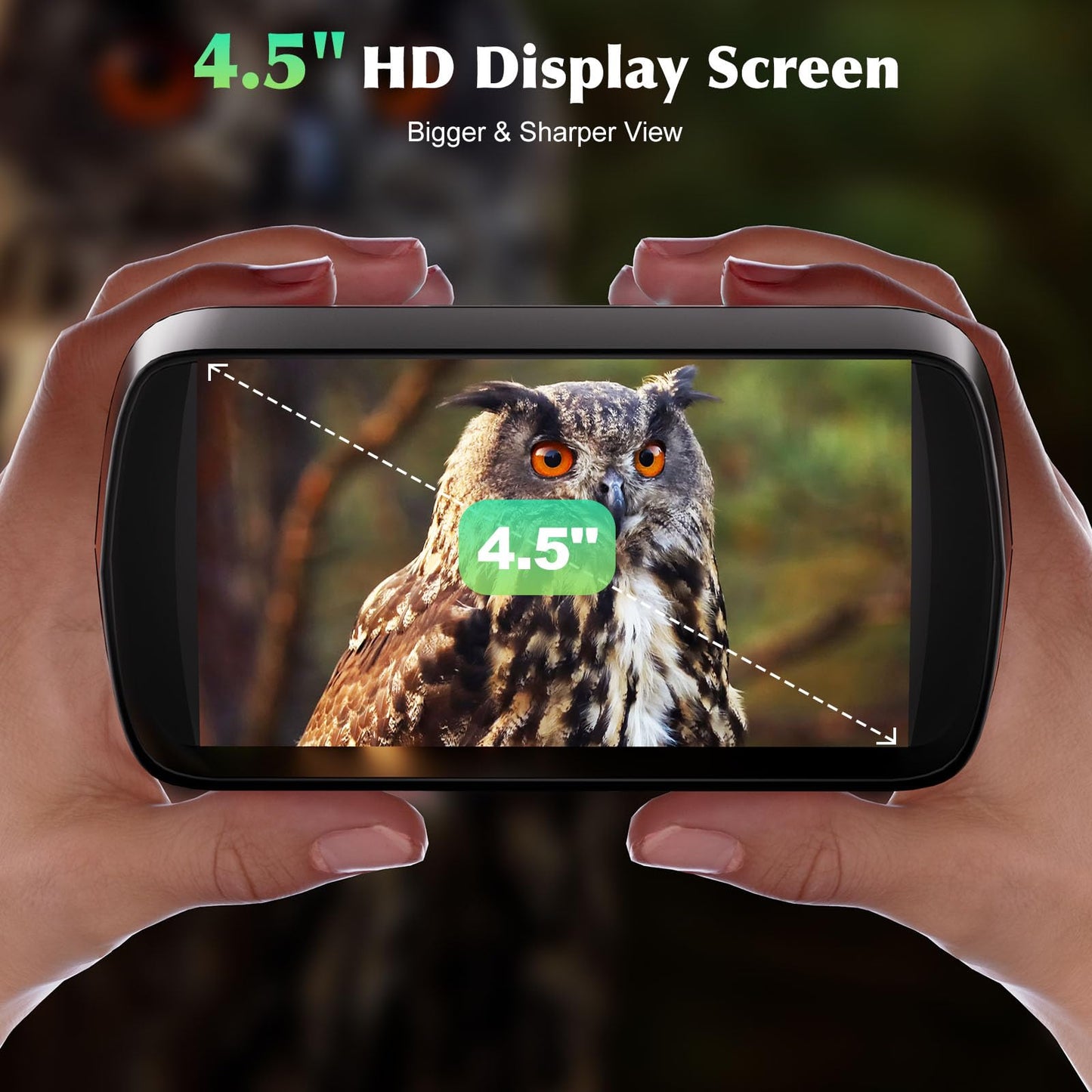 FIEGEl Night Vision Goggles, 4K UHD Video & 36MP Image Infrared Night Vision Binoculars with 4.5″ Screen, 4500mAh Rechargeable Battery, 32GB TF Card, 8X Digital Zoom for Camping (Black)