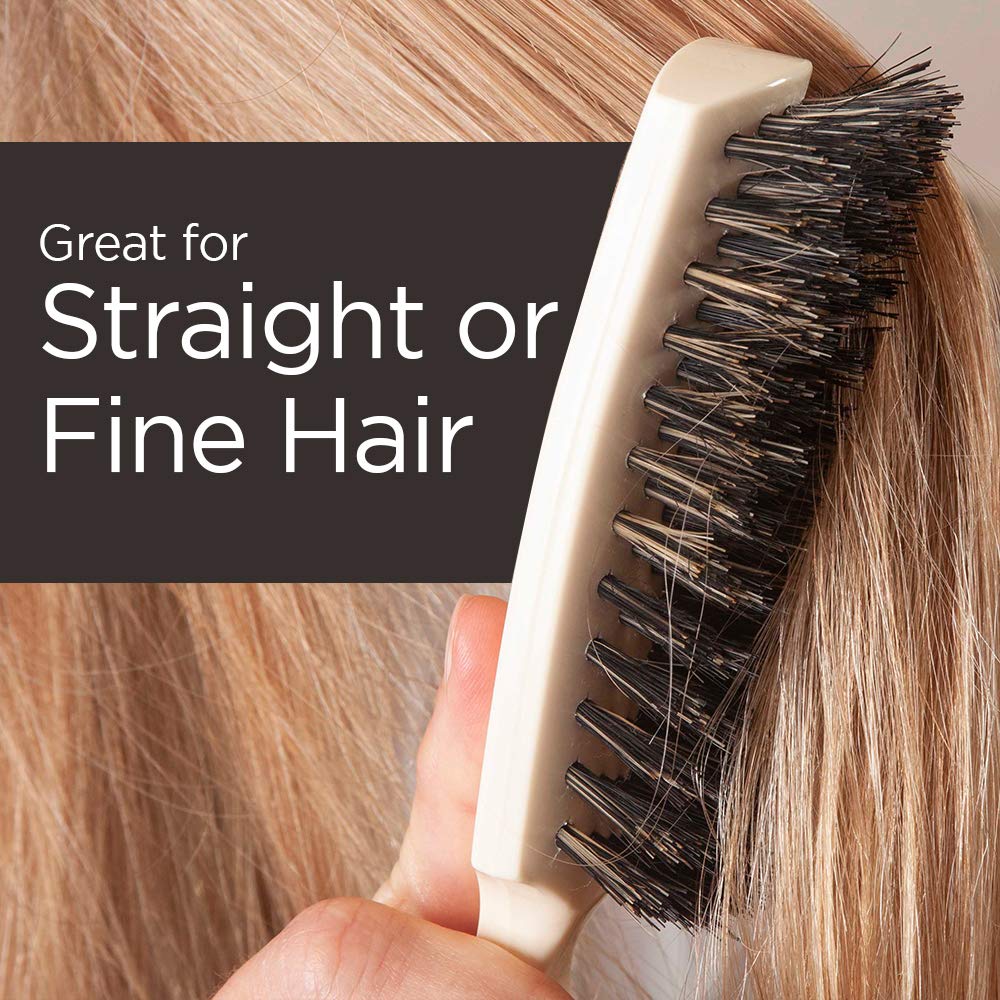 Fuller Brush Lustre Professional Hairbrush – 6 Row Styling Hair Brush & Volumizer w/Natural Boar Bristle For Smoothing All Hair Types