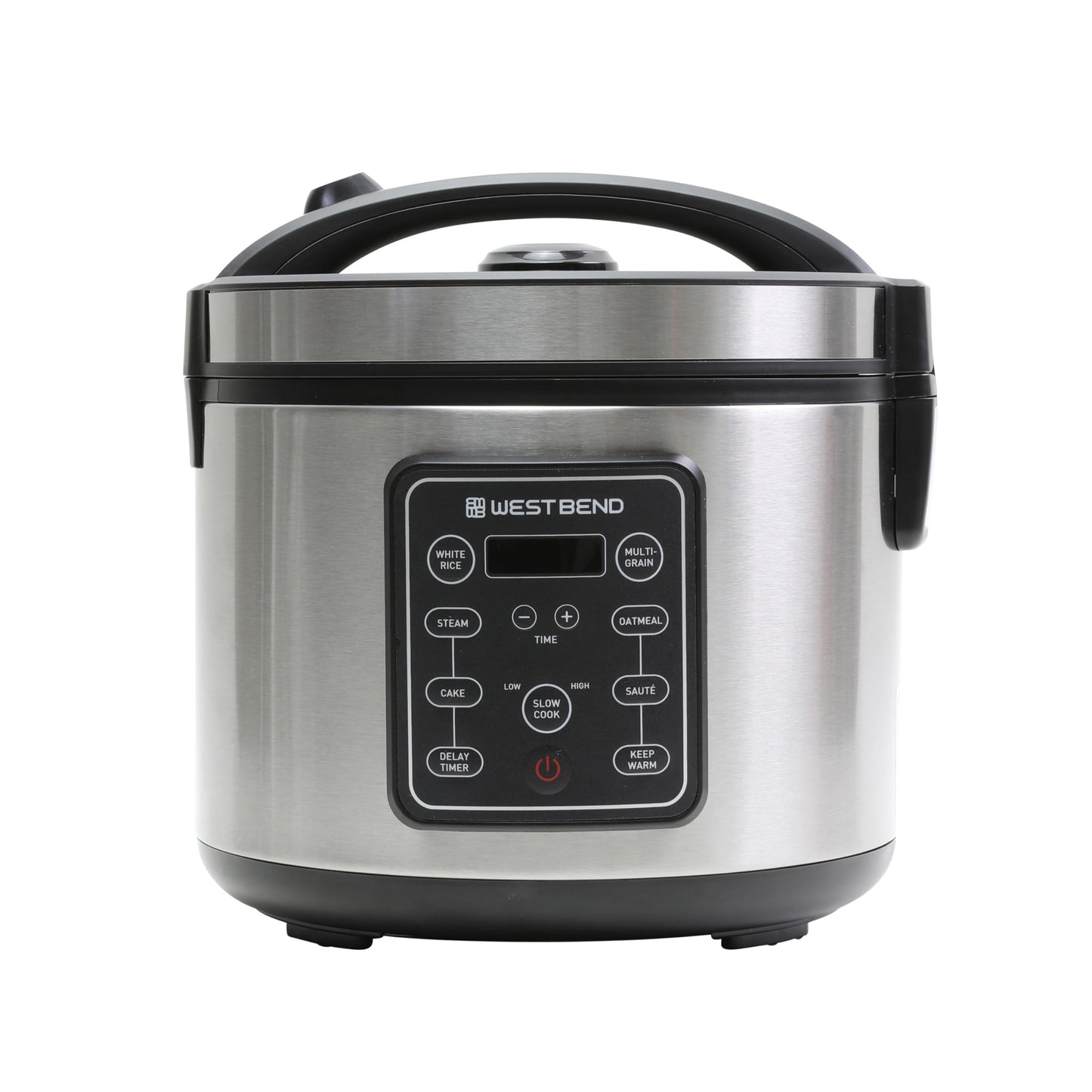 West Bend Rice & Grain Multi Cooker Programmable with 9 Preset Functions, Features Delay Start and Keep Warm Functions and Steam Basket, 20 Cups Cooked (10 cups uncooked), Stainless Steel