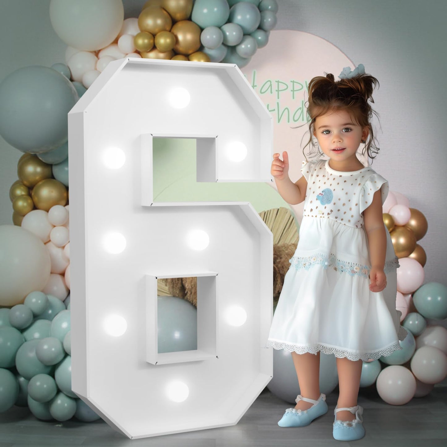 Light-up Numbers 6th Birthday Decorations: Large 3ft Marquee Number 6 60th Birthday Women Men Six Year Old Birthday Decor Party Backdrop Anniversary Big Foam Board Number 6