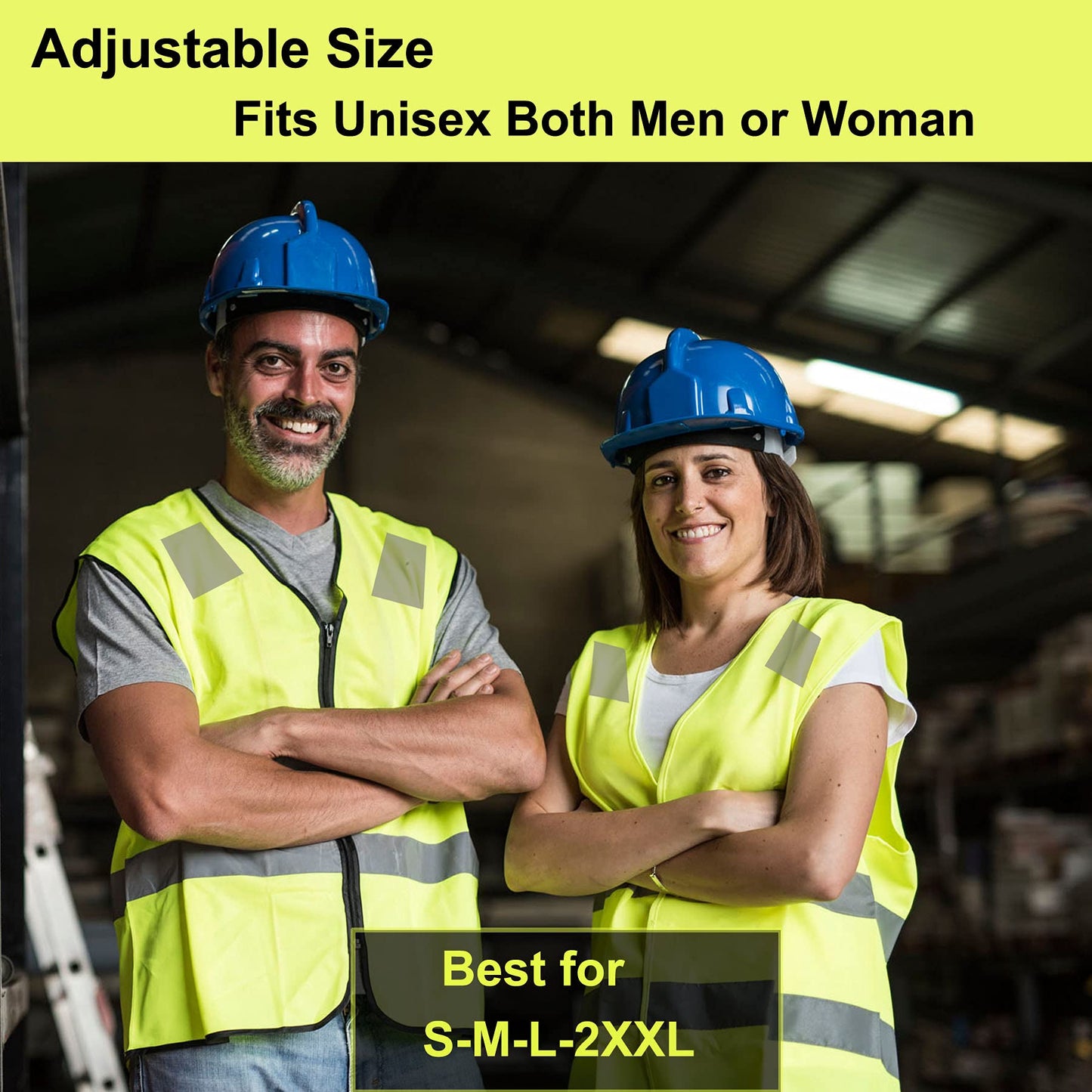 Lavori-AK Safety Vests 20 Pack Bulk - Yellow Reflective High Visibility Construction ANSI Class 2 Work Vests for Men,Woman,Hi Vis Mesh and Neon Silver Strip