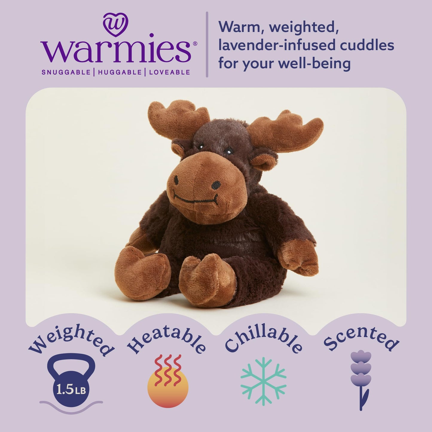 Intelex Warmies Microwavable French Lavender Scented Plush, Moose Warmies