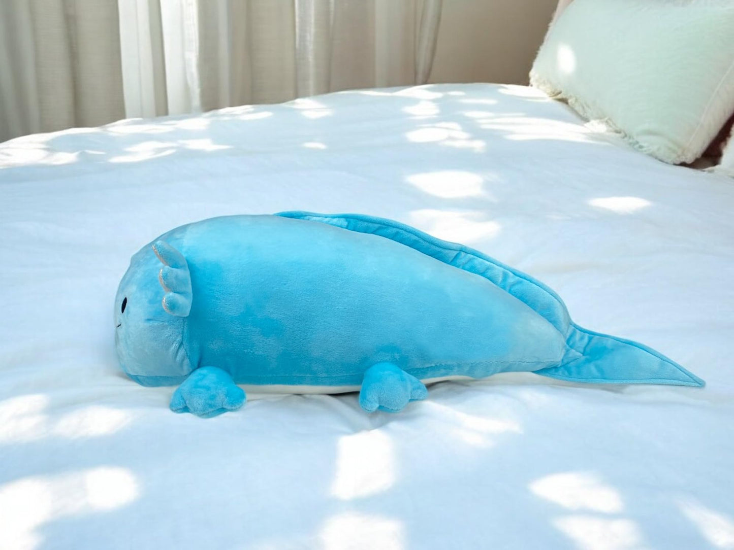 Pineapple Axolotl Plush Toy, 24" Axolotl Stuffed Animal Plushie, Giant Squish Toy, Cute Plushies Kawaii, Gifts for Kids, Girls, Boys, Toddlers (Blue)