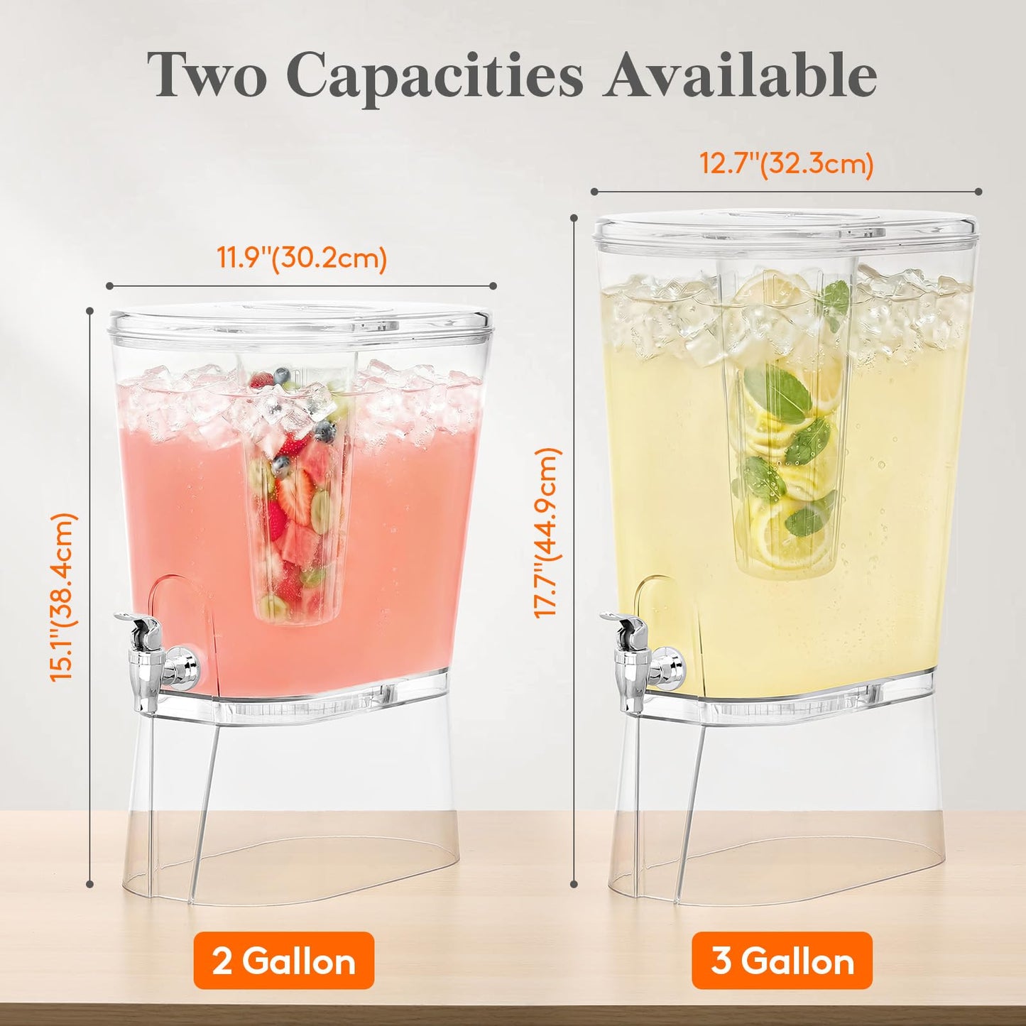 Lifewit 3 Gallon Drink Dispenser for Parties, Large Plastic Beverage Container with Fruit Infuser & Leak-Proof Spigot, BPA Free Water Pitcher for Juice/Tea/Lemonade - Ideal for Bar & Outdoor