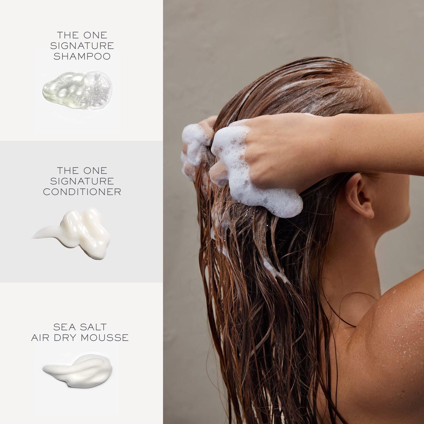 Kristin Ess Hair The One Signature Set - Lightly Clarifying Sulfate Free Shampoo, Hydrating Conditioner + Texturizing Sea Salt Air Dry Volumizing + Non Sticky Mousse for Wavy + Curly Hair (Pack of 3)