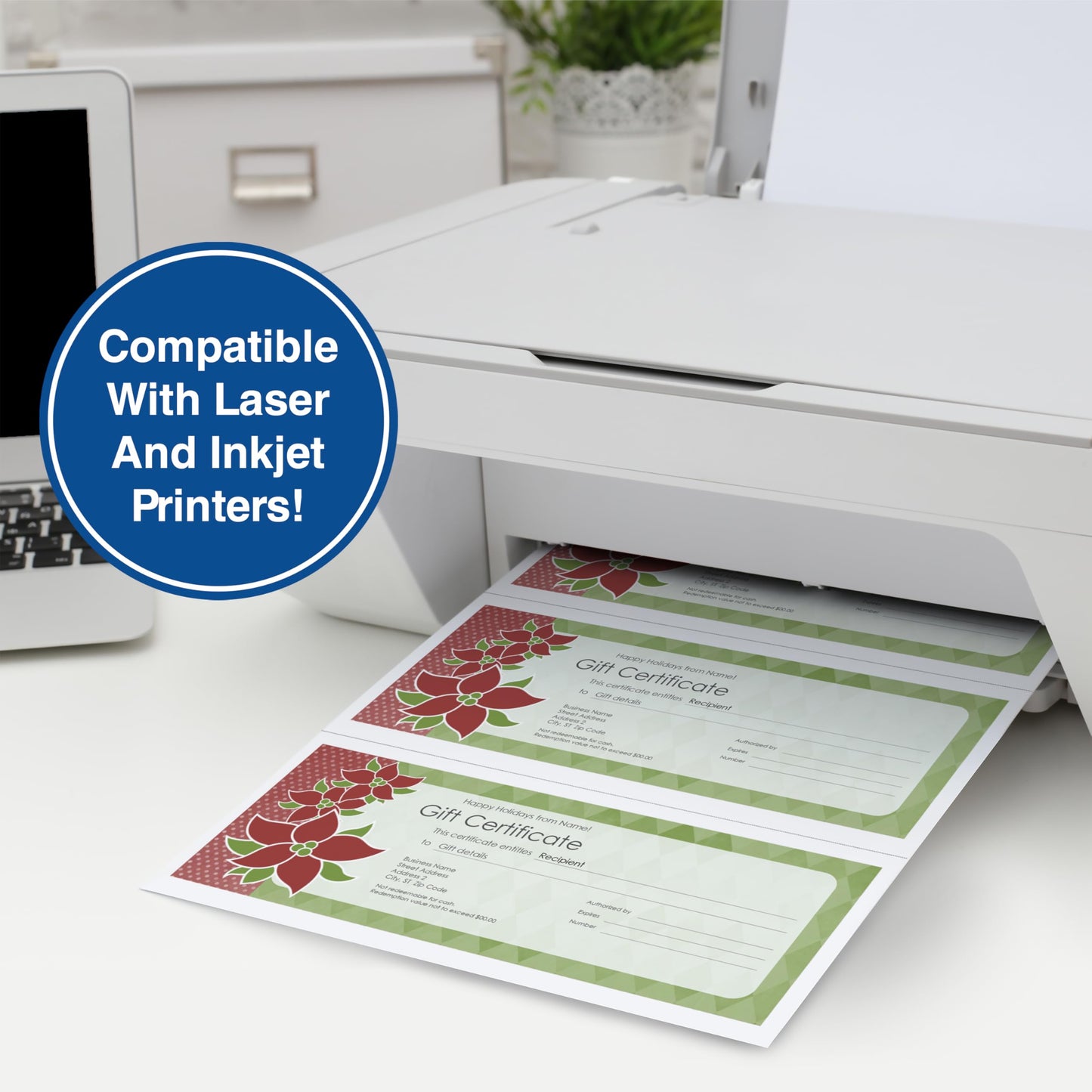 PrintWorks Professional 3 Part Perforated Paper 8.5” x 11” - Perfect For W-2, 1099, & Statement Use - Made in the USA - 500 Sheets - 24 lb - Printer Compatible - White (04122)