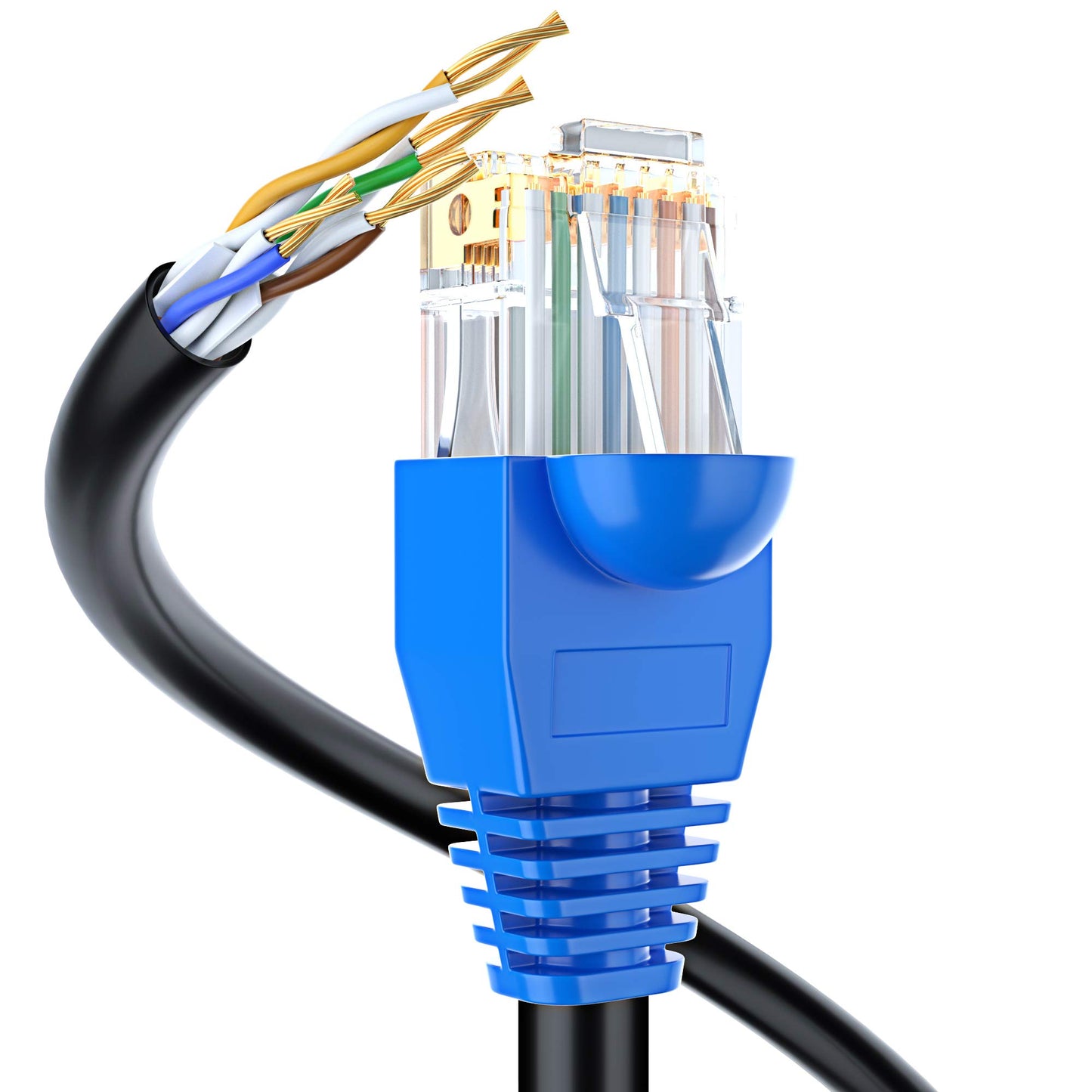 Maximm Cat6 Outdoor Cable 250 feet - Black - Solid Copper 550Mhz, Waterproof Ethernet Cable Suitable for Direct Burial Installations.