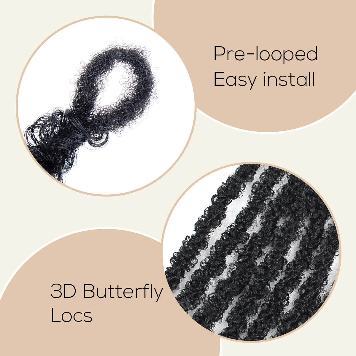 36 Inch Distressed Butterfly Locs Crochet Hair, 8 Packs Pre Looped Thick Distressed Locs Crochet Hair Long Black Butterfly Jumbo Loc Light Weight Soft Faux Locs(36Inch - 8Pack, 1B)