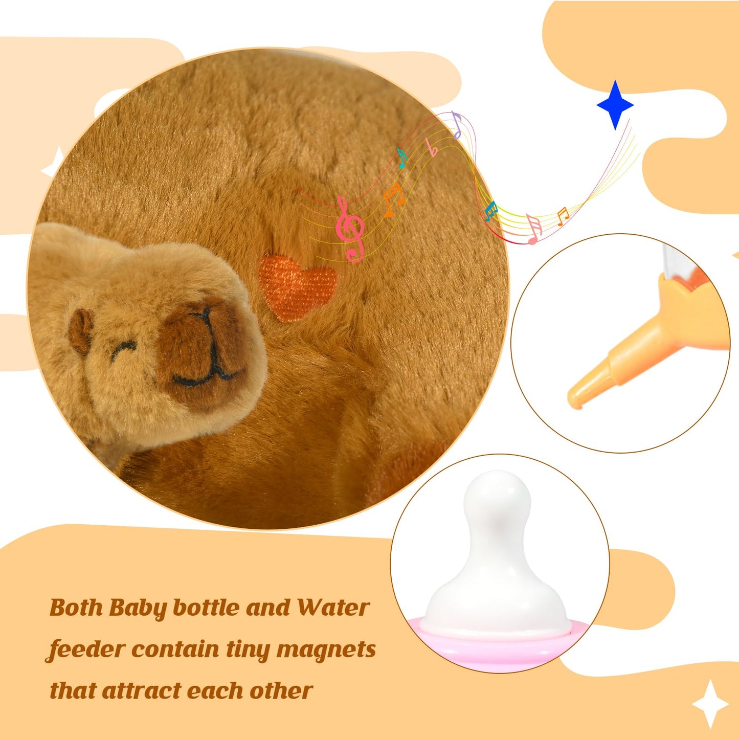 Nurturing Capybara Stuffed Animal with 2 Plush Babies, Capybara Baby Stuffed for Girls and Boys Plushy Mommy with Baby Capybaras for Birthday Party Favors Gifts
