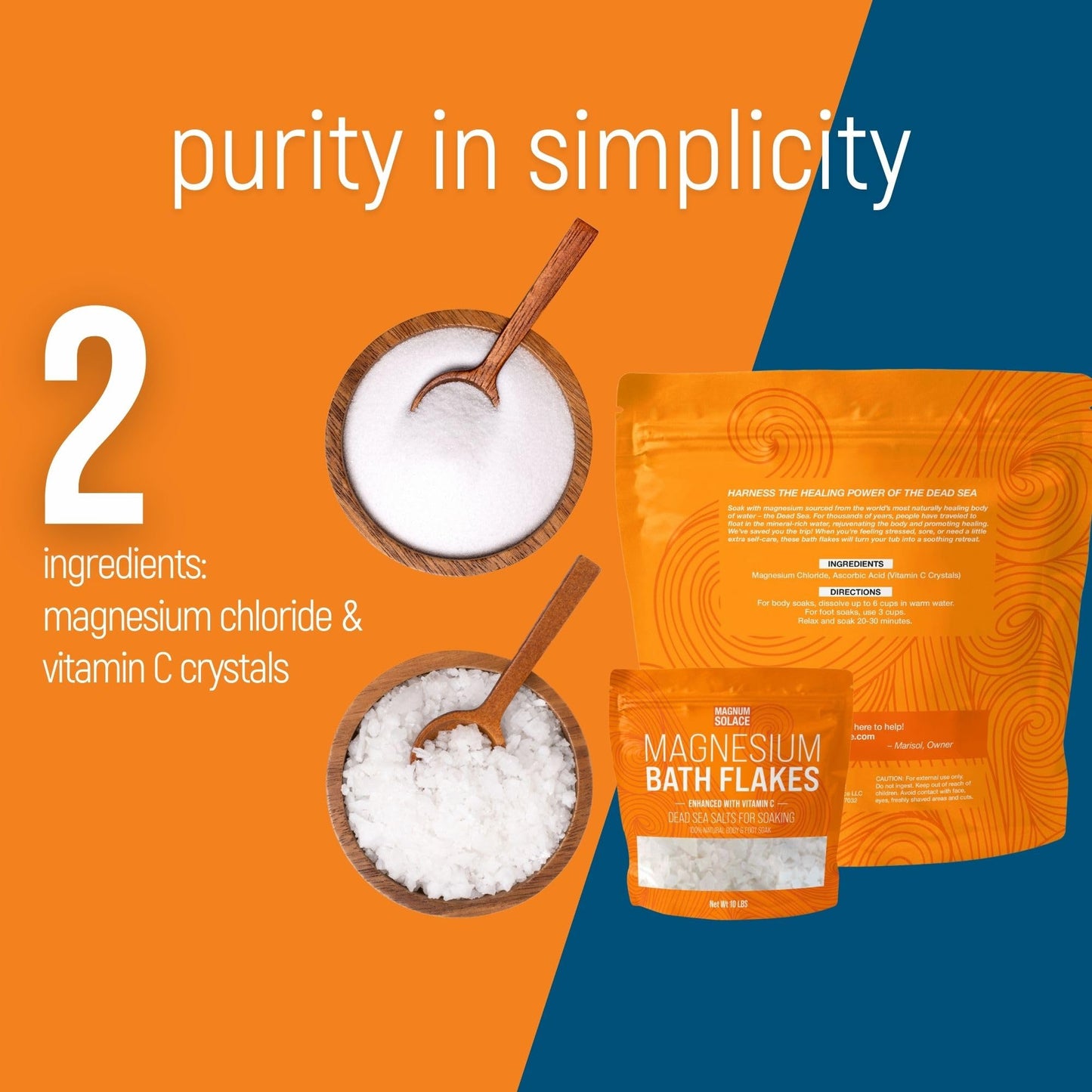 10 lbs Magnesium Flakes with Vitamin C, and 10 lbs Unscented Flakes: 2 Pack Bundle