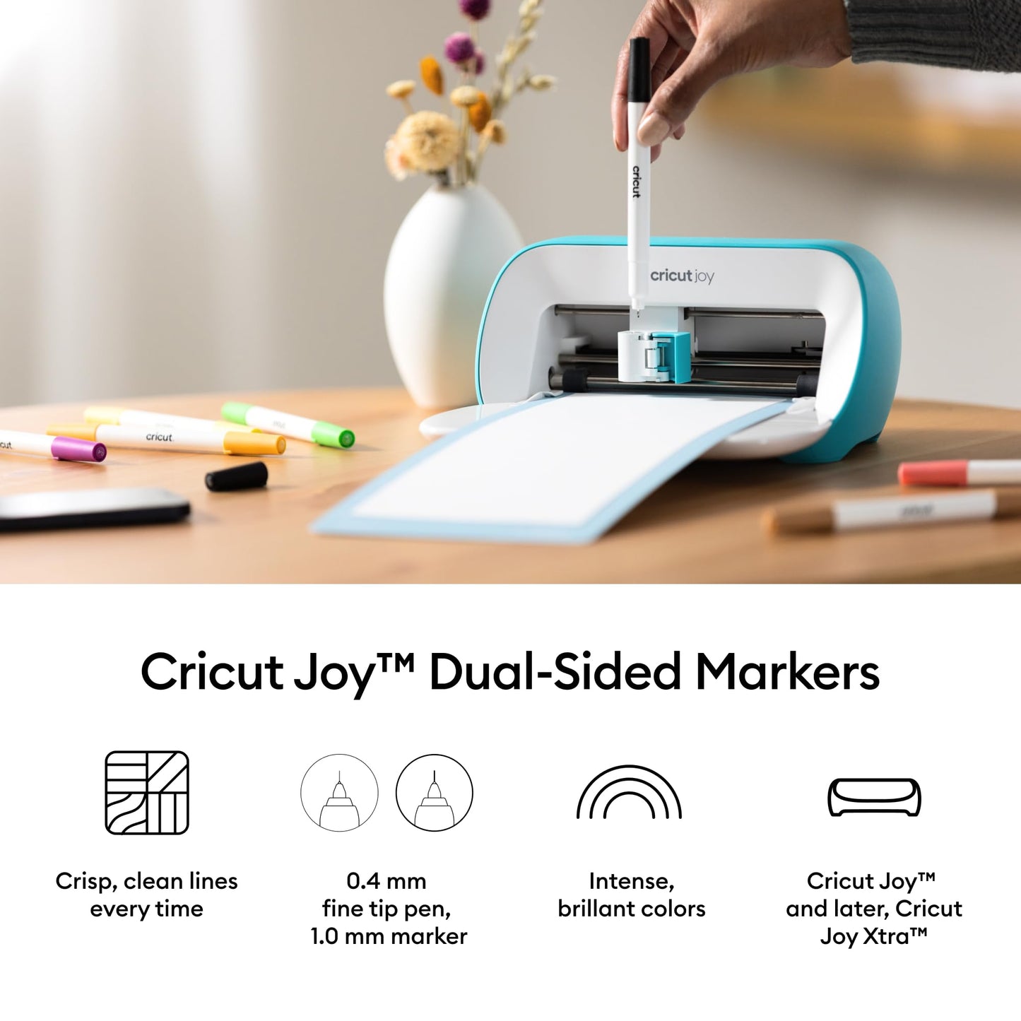 Cricut® Joy™ Dual-Sided Markers, Ultimate Set (22 ct) - 1.0mm Marker Tip + 0.4mm Fine Point Pen Tip - For use with Joy & Joy Xtra Machines