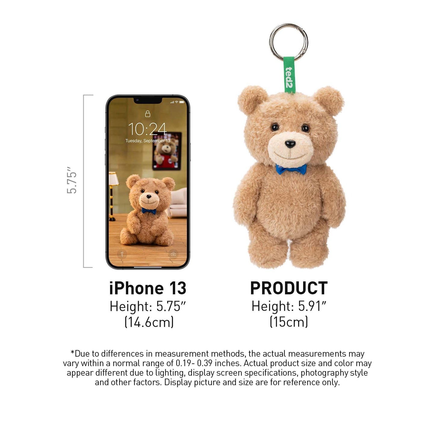 POP MART Ted2 Teddy Bear Action Plush Pendant Blind Box Figures, Random Design Action Figures Collectible Toys Home Decorations, Single Box