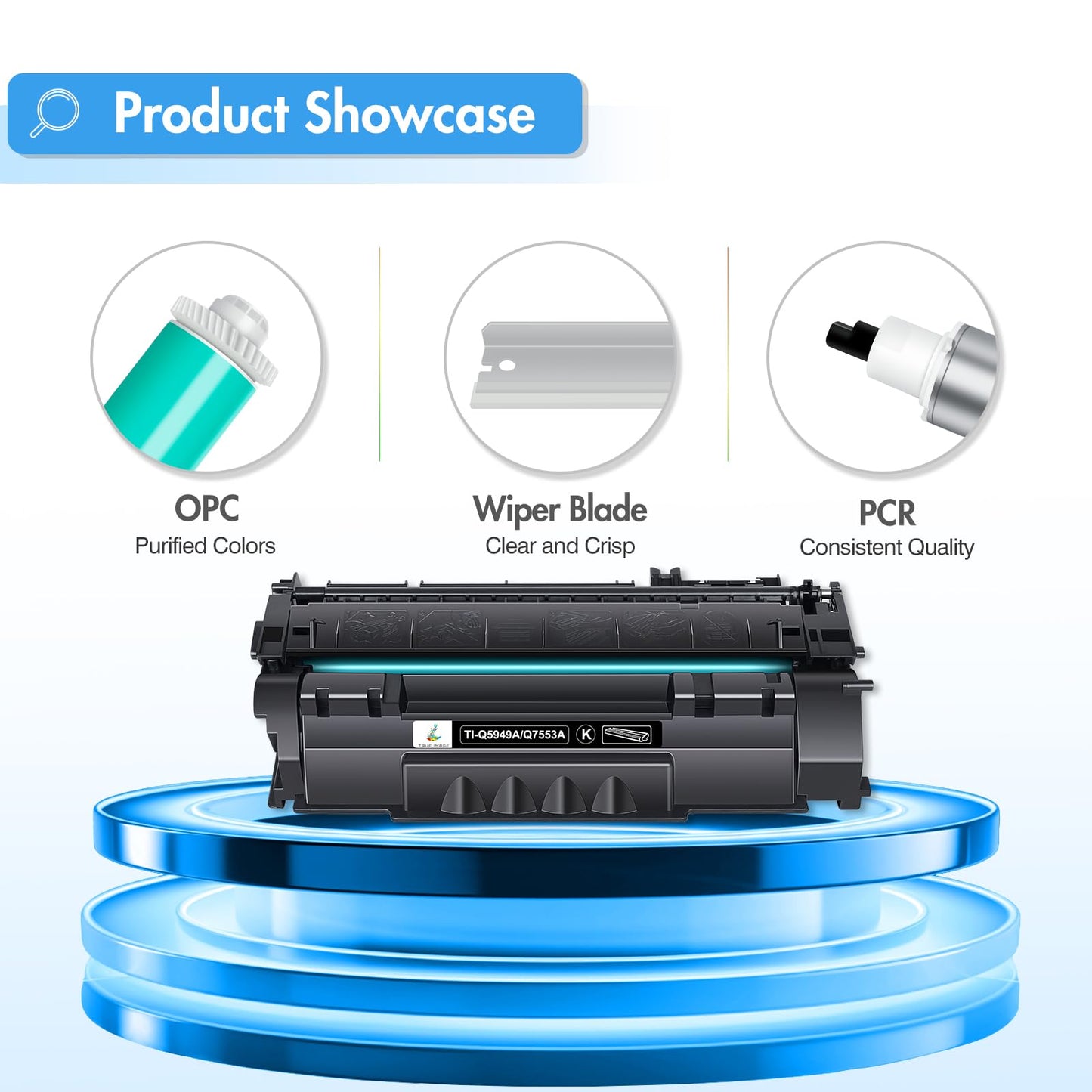 TRUE IMAGE Compatible Toner Cartridge Replacement for HP 49A Q5949A 53A Q7553A 49X Q5949X for HP Laserjet 1320 Toner Cartridge 1320n 3390 1160 1320tn 1320nw 3392 P2015 P2015dn Printer (Black, 2-Pack)