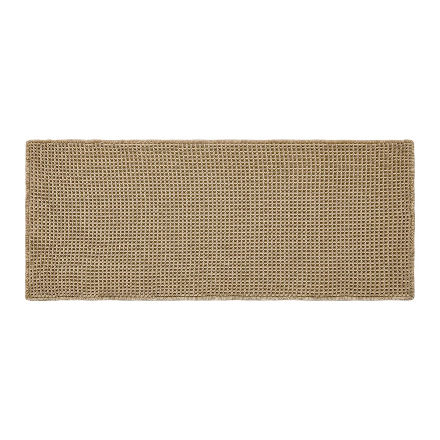 TYUU Waffle Runner Rug Bathroom, Long Boho Bathroom Rugs Non Slip Washable Super Absorbent Quick Dry Farmhouse Bath Decor, 60"x24" Khaki
