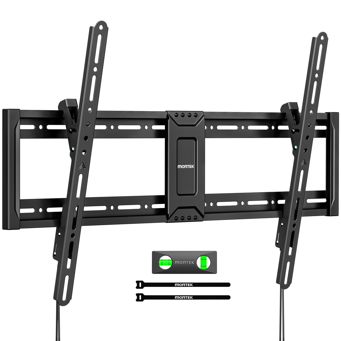 monTEK Heavy Duty Tilting TV Wall Mount for 43-95 Inch TVs, 200 lbs Capacity, 1.65" Slim Low Profile Wall Bracket, Max VESA 800x400mm Fits 16"/18"/24" Studs, Space-Saving for Large Flat & Curved TVs