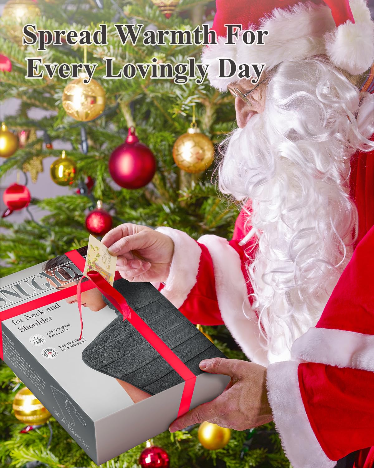 Heating Pad for Neck and Shoulders and Back, Mothers Day Gifts for Mom, 24 x 23 XL Large Electric Heated Wrap for Pain Relief, Gifts for Her Him, 2lb Weighted, 6 Heat Settings, 4 Timers, Silver Grey