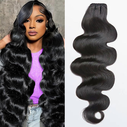 12A Human Hair Bundles Body Wave Bundles Human Hair 100% Unprocessed Brazilian Virgin Bundles Body Wave Real Human Hair Extensions Natural Black 24 Inch