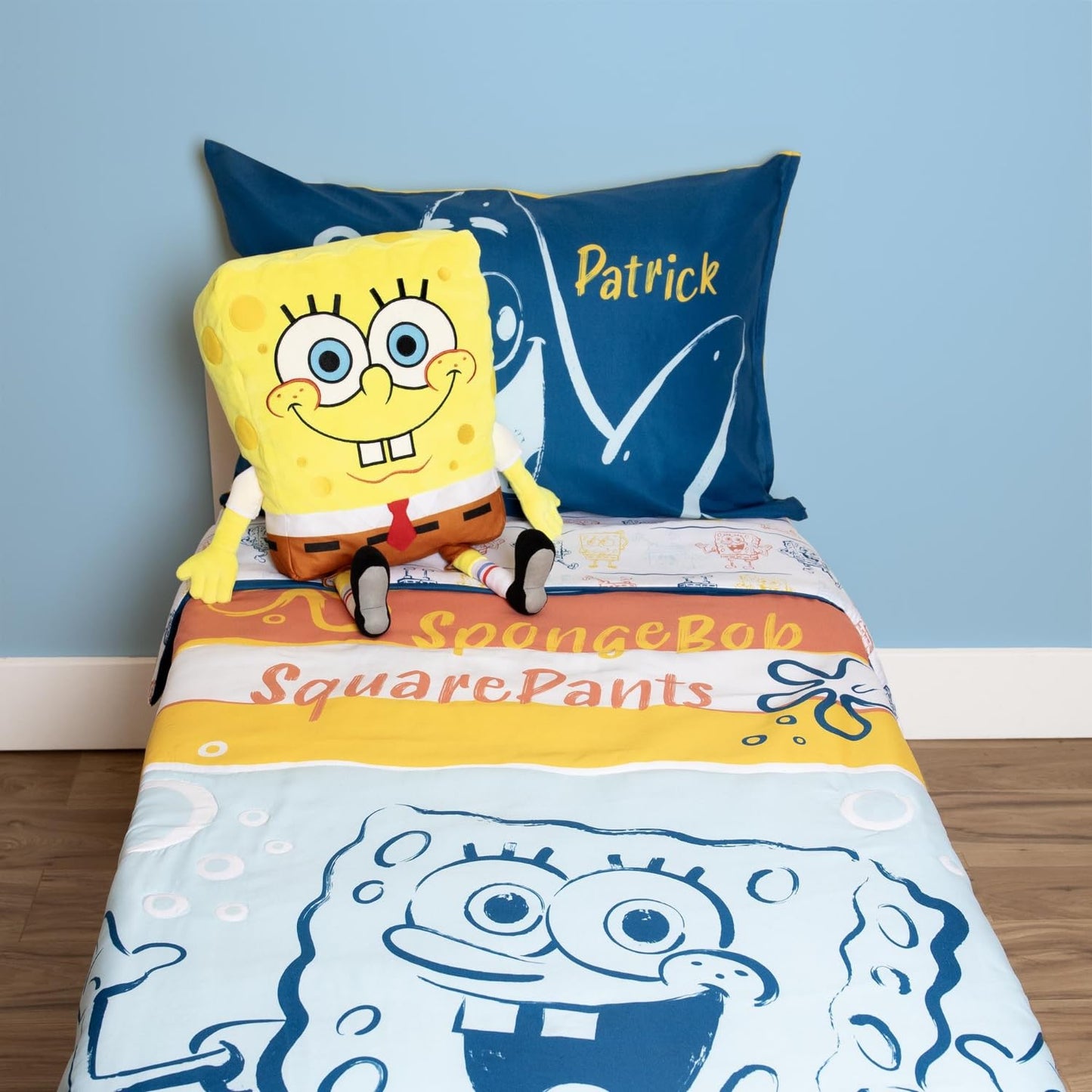 NoJo Spongebob Squarepants Plush Toddler Cuddle Pillow, Yellow