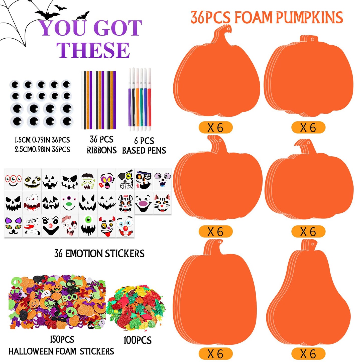 36pcs Halloween Stickers