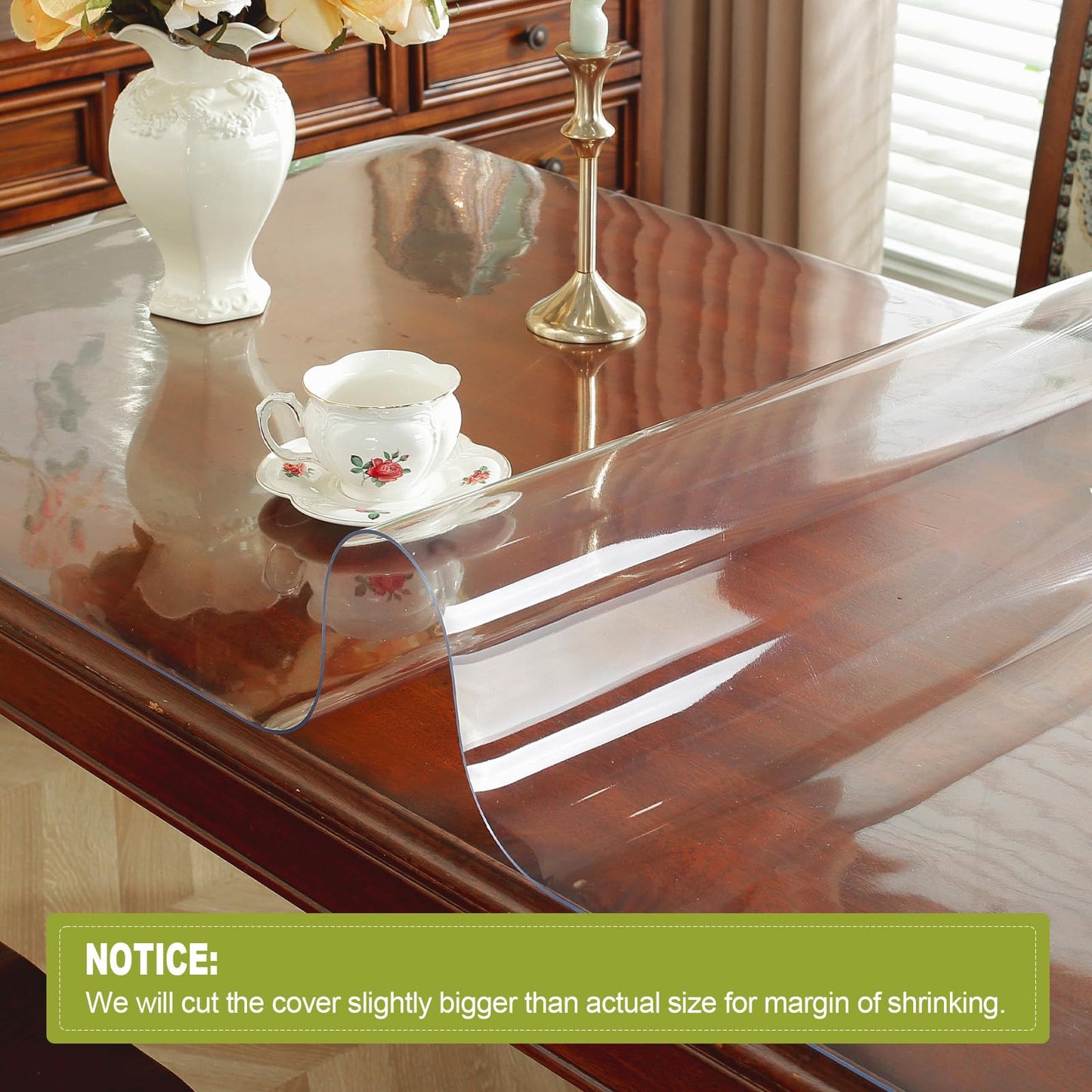 OstepDecor Clear Table Cover Protector 36 x 60 Inch, 2mm Thick Plastic Table Protector for Dining Room Table, Waterproof & Wipe Clean Mat Pad for Kitchen