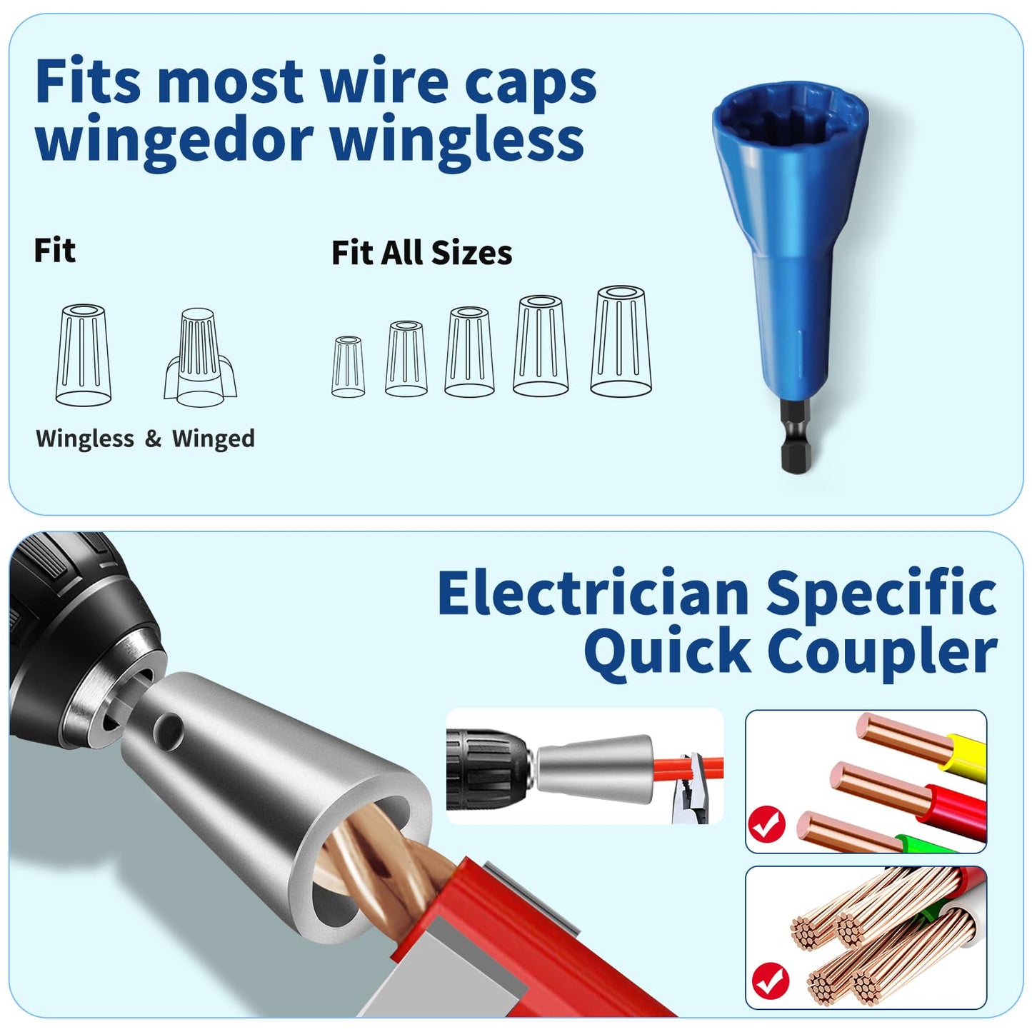 Wire Twister Tool for Drill, 8/10/12/14 AWG Gauge Electric Wire Stripper, Wire Twister Tool for Drill, Wire Stripper Tool for Drill, 2025 Upgrade Improve Work Efficiency 20 Times