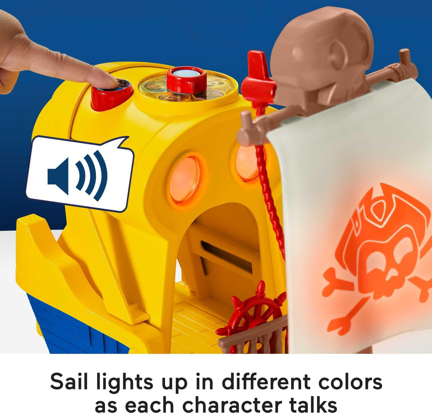 Fisher-Price Preschool Toy Santiago of the Seas Lights & Sounds El Bravo Pirate Ship Playset for Pretend Play Kids Ages 3+ Years