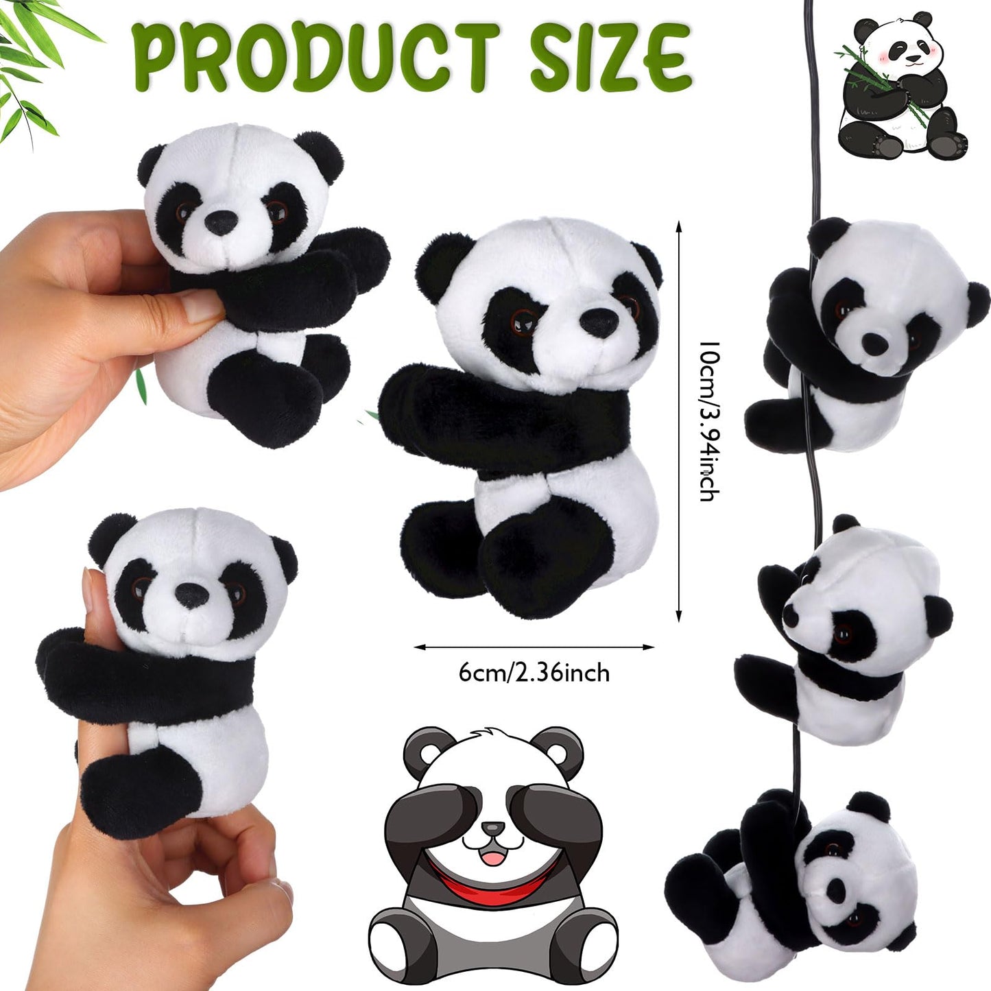 12 Pcs Finger Panda Plush 4 inch Panda Clips Curtain Holder Stand Note Memo Clips Photo Holder Cute Panda Toy Doll Finger Kids Toy,Home Decoration Plant Pots Bonsai Craft Decor,Chinese Style Souvenir